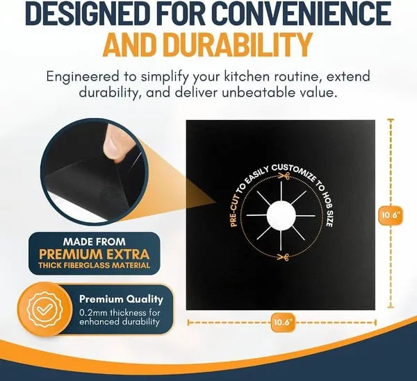 🎉🥘 Reusable Gas Stove Burner Liners♻️ (Set of 4)