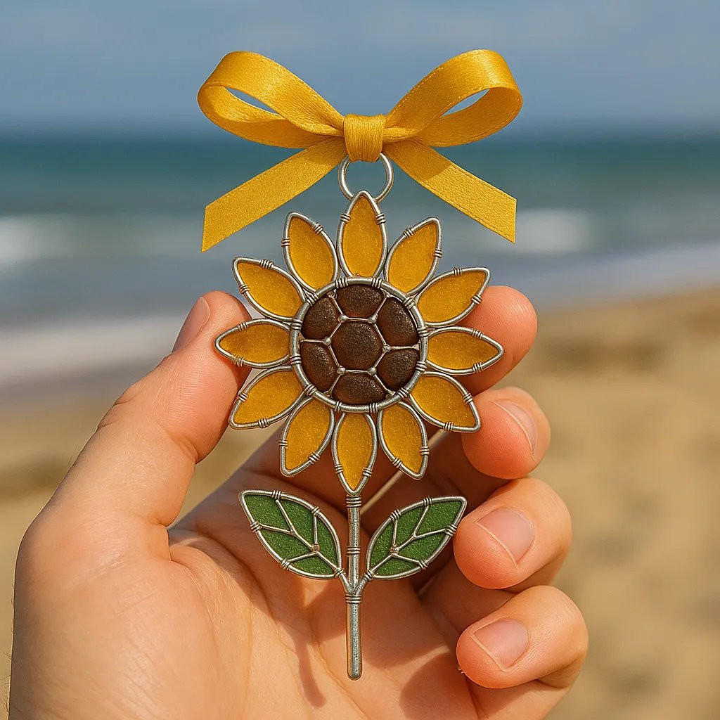 🌻Coastal Sunflower Holiday Ornament