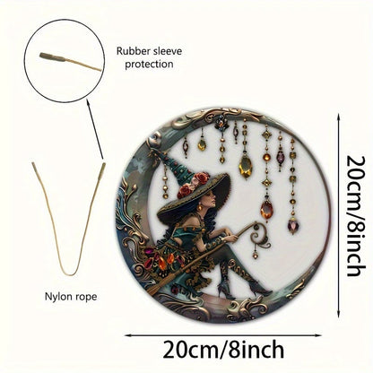 🔥LAST DAY SALE 49% OFF🧙‍♀️Beautiful Witch - Personalized Witch Window Hanging Suncatcher Ornament