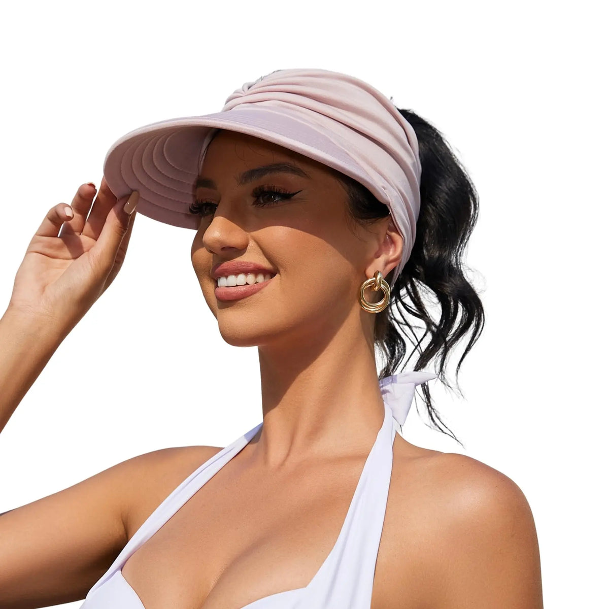 UPF 50+ Sun Visor Ponytail Hat