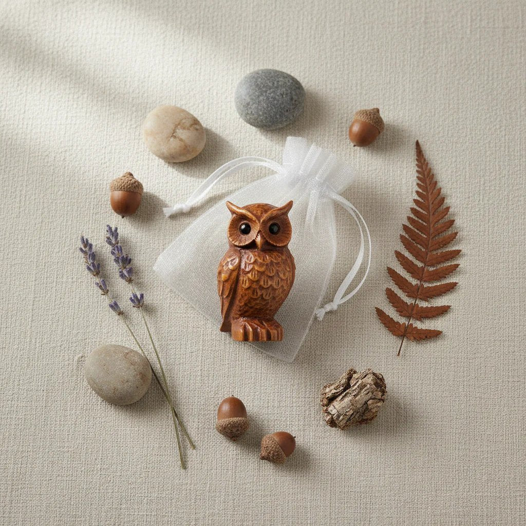 Woodland Wanderer Owl Figurine with Inspirational Card