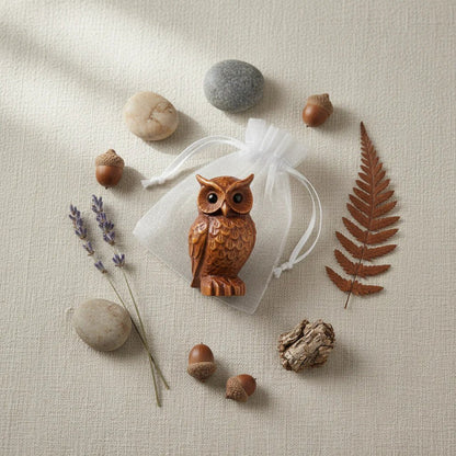 Woodland Wanderer Owl Figurine with Inspirational Card