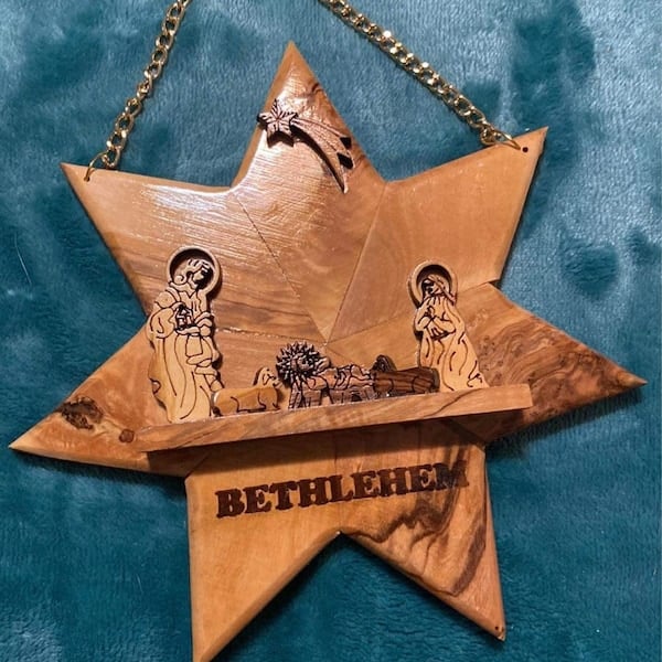 🔥LAST DAY SALE 50% OFF🎄Handmade Wood Nativity Star Christmas Ornament