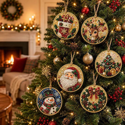 6-Piece Christmas Diamond Painting Ornament Kit – 4 Festive Collections