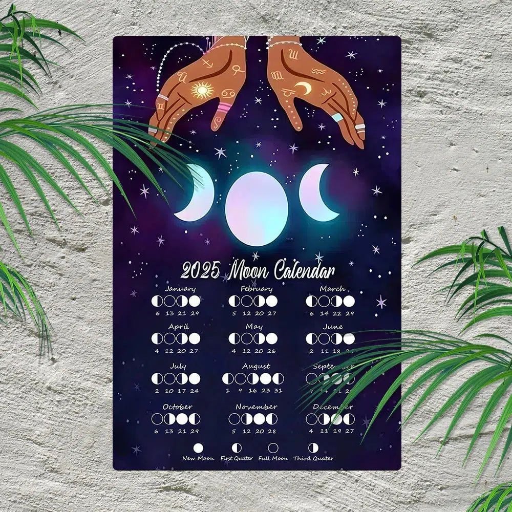 🔥LAST DAY SALE 50% OFF🌙Wiccan Metal Wall Art 2026 Moon Phases Calendar 2026 Lunar Moon Calendar