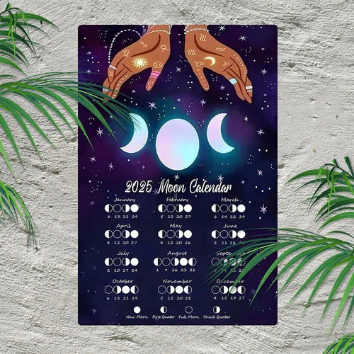 🔥LAST DAY SALE 50% OFF🌙Wiccan Metal Wall Art 2026 Moon Phases Calendar 2026 Lunar Moon Calendar