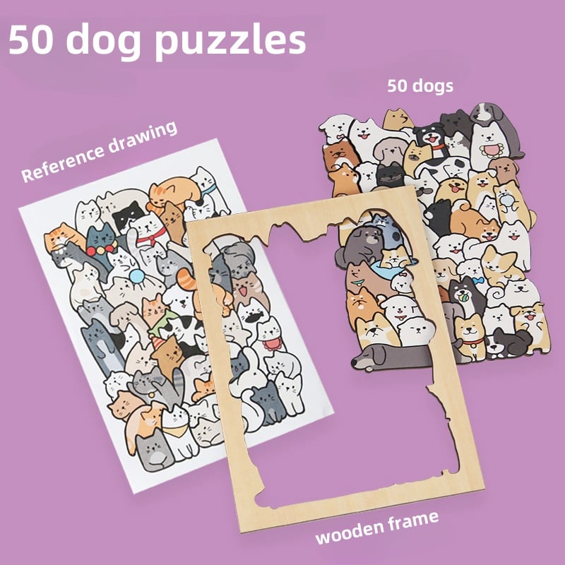 🔥Last 4 hours Sale: Save 50% -🐱Animal Wooden Puzzle