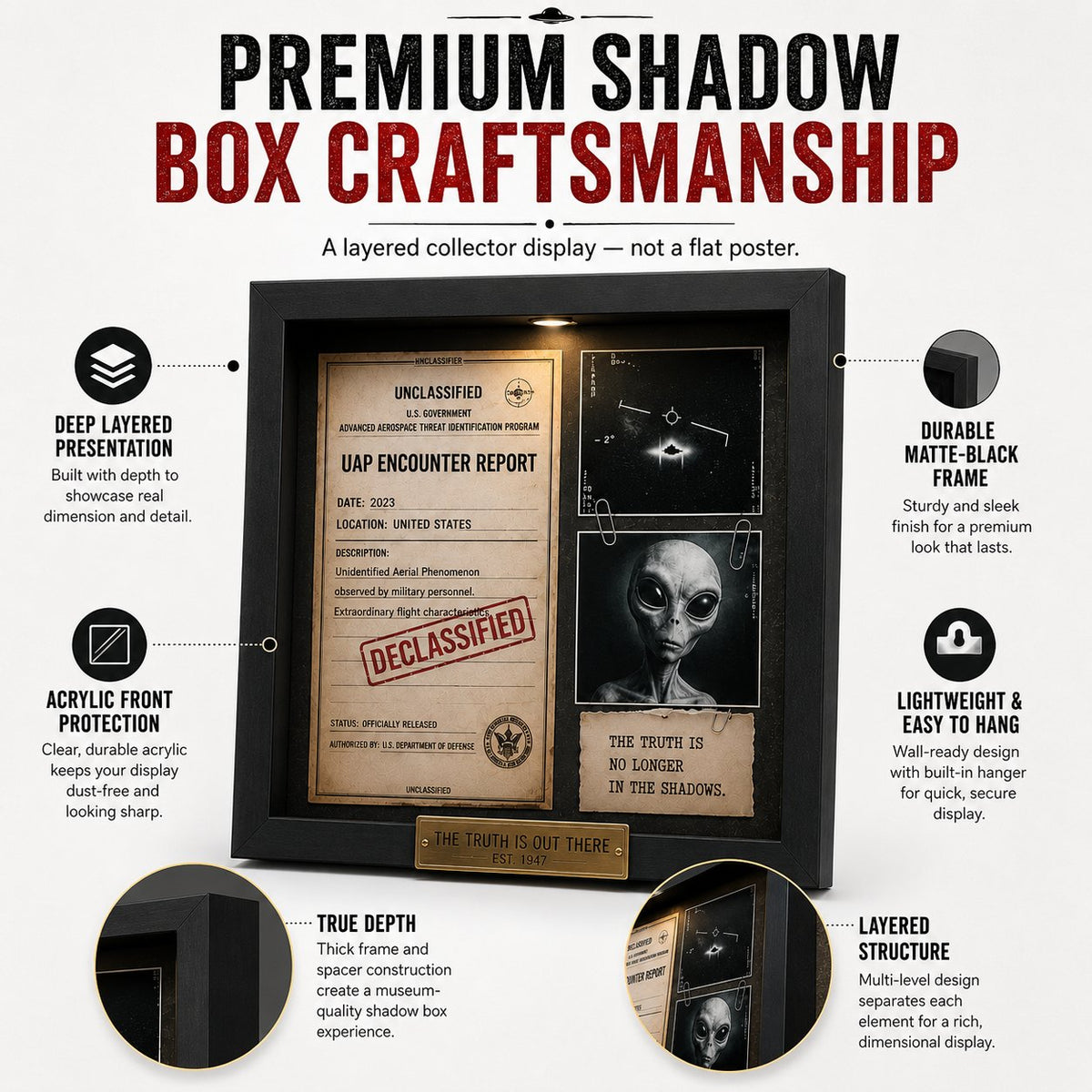 🔥Last Day 49% OFF - 👽 Declassified UAP Encounter File Frame