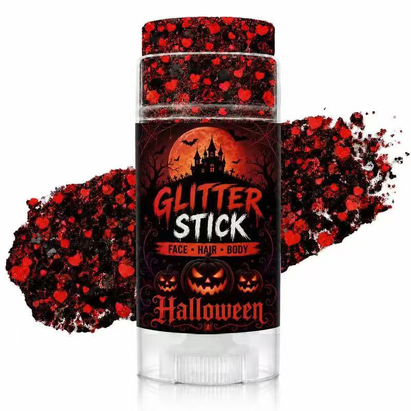 🔥🎃Halloween Glitter Stick for Face, Hair & Body, Sparkle Makeup Accessory