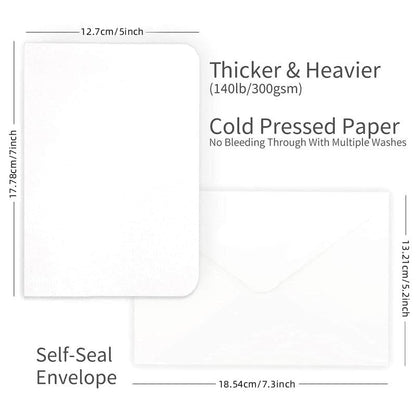 🔥LAST DAY 50% OFF - 🌈Blank Watercolor Cards and Envelopes