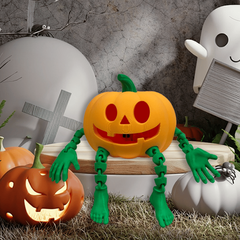 🎃Cute Halloween Articulated Pumpkin Man Lamp💡