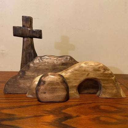 ✝️Handcrafted Wooden Cross & Empty Tomb Decoration ✨Daily Reminder of Resurrection Hope