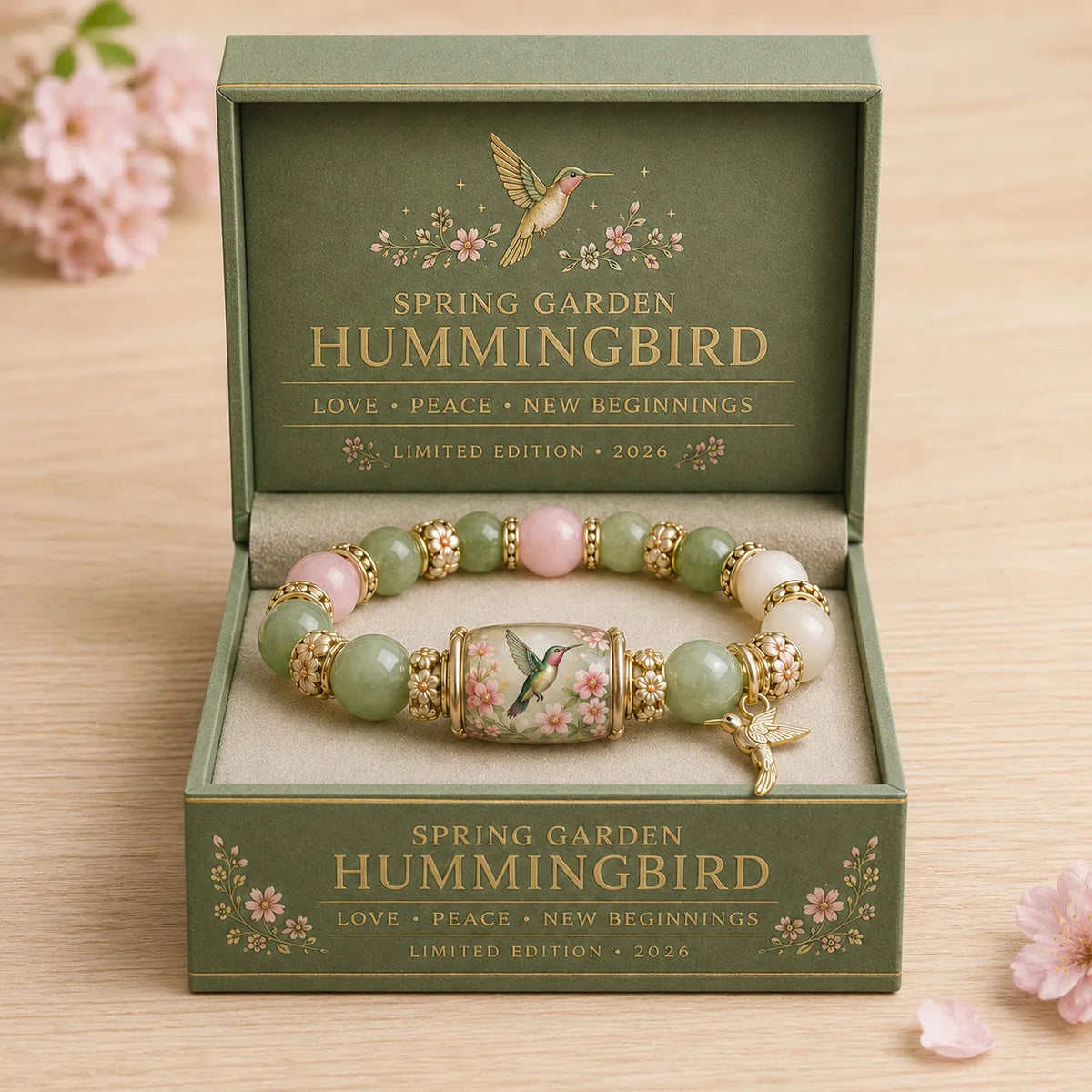🌿 Love, Peace & Spring Blessings 💖 | 2026 Limited Edition Bracelet - With Gift Box - 10 In Stock