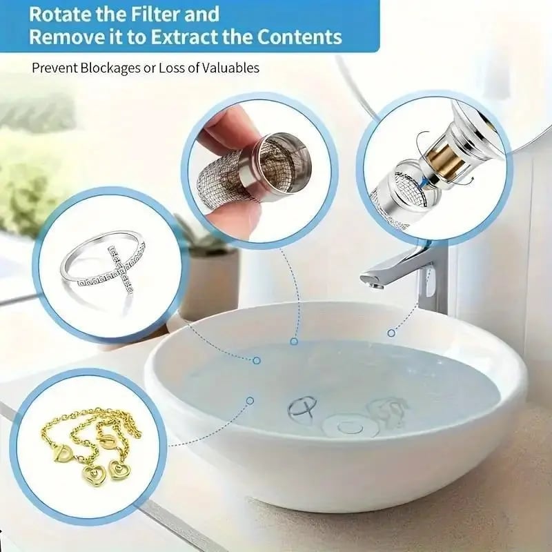 ✨🔥Universal Pop-up Sink Drain Filter