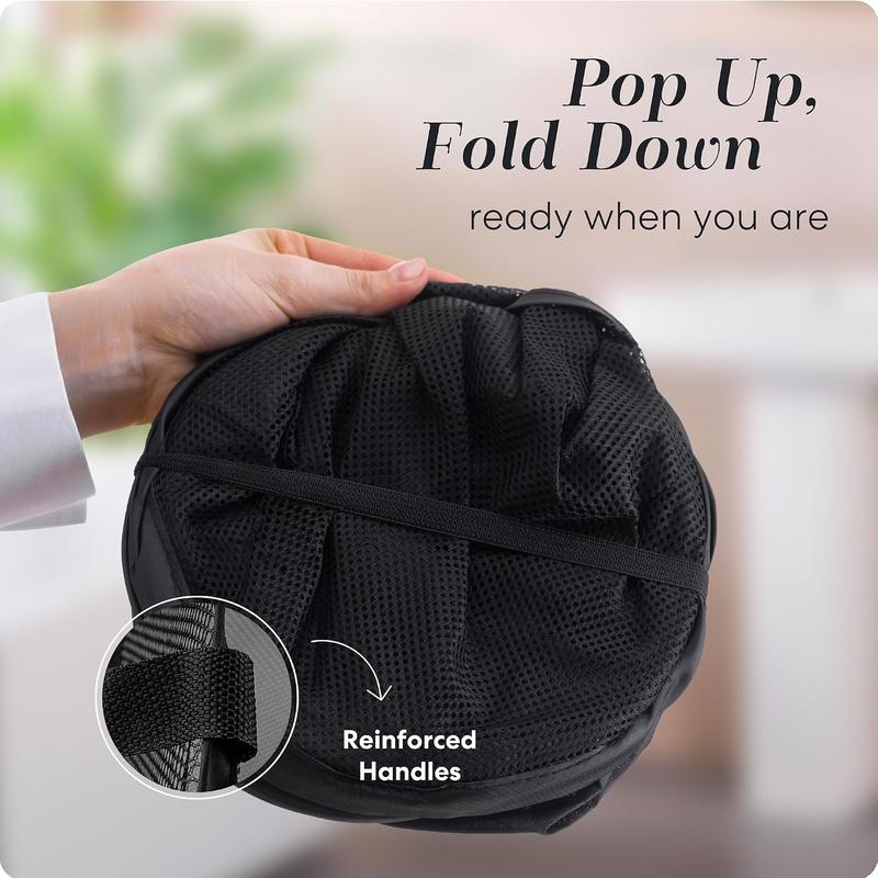🔥🧺Foldable Pop‑Up Mesh Laundry Basket｜Large Capacity & Space‑Saving