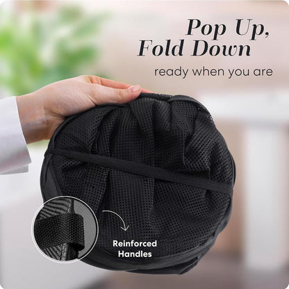 🔥🧺Foldable Pop‑Up Mesh Laundry Basket｜Large Capacity & Space‑Saving