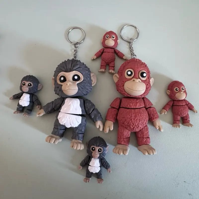 🐒🧸Punch Monkey & His Tiny Plush Buddy Keychain💕🎁Emotional Gift for Animal Lovers, Family, Friends, Loved Ones