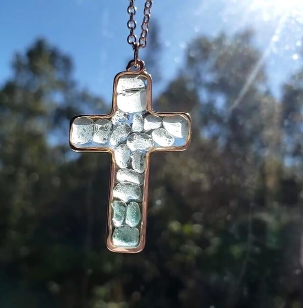 Sea Glass Cross Necklace
