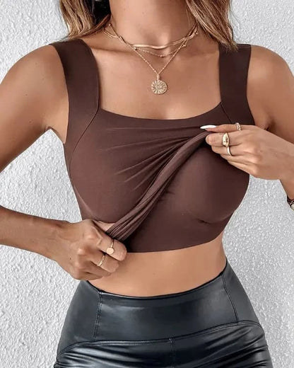 🔥💐 Women’s U-Neck Thermal Tank Top, Built-In Bra
