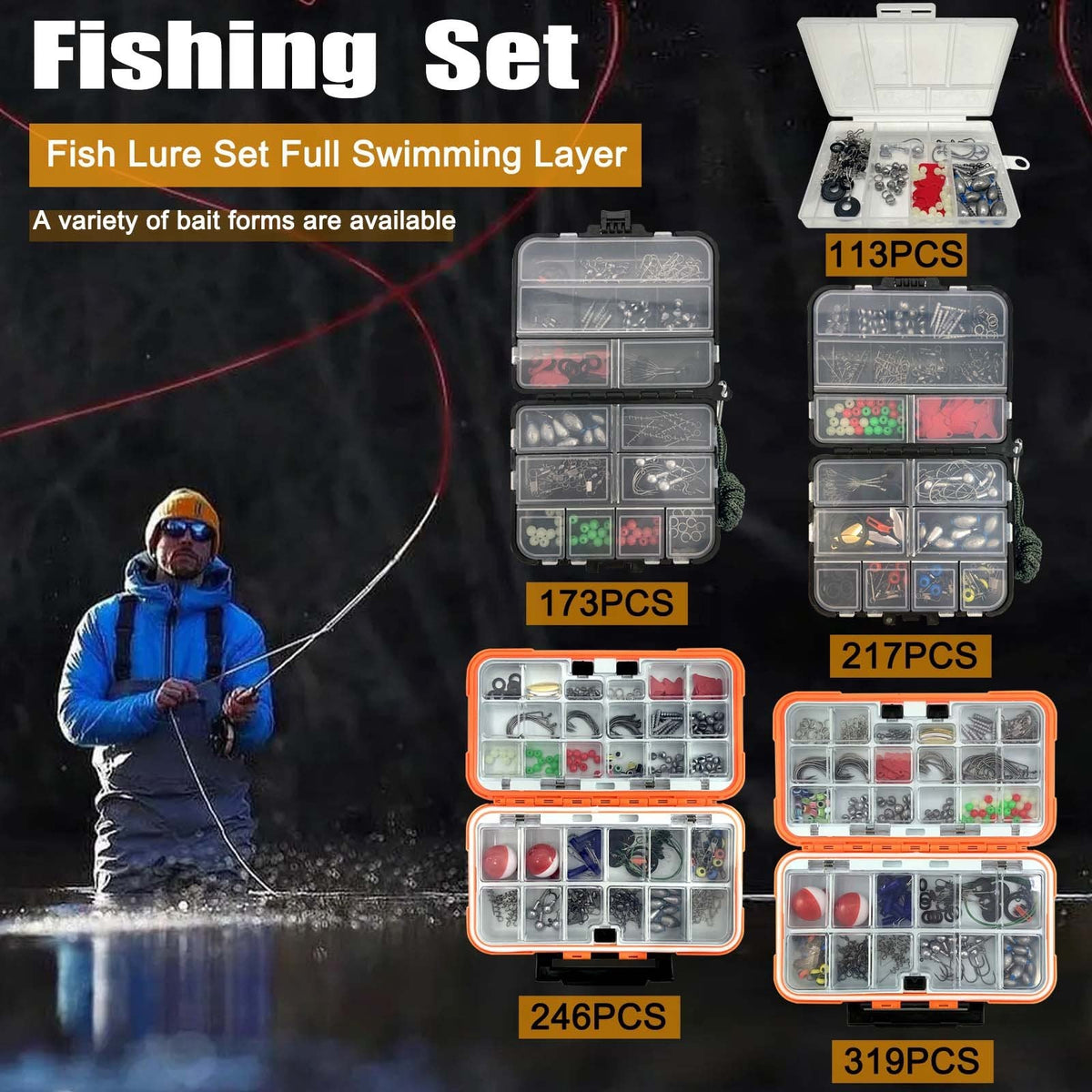 All-In-One Fishing Tackle Kit with Storage Box