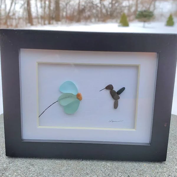 🌊Mini Sea Glass Hummingbird🐦 Shaped by Nature & Crafted by Hand!