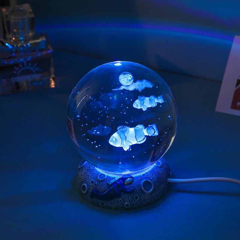 🔥Last 4 hours Sale: Save 50% -Ocean Animal Crystal Ball Night Light