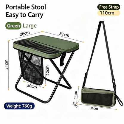 Outdoor Foldable Stool Backpack Portable Camping Chair Bag Crossbody Design