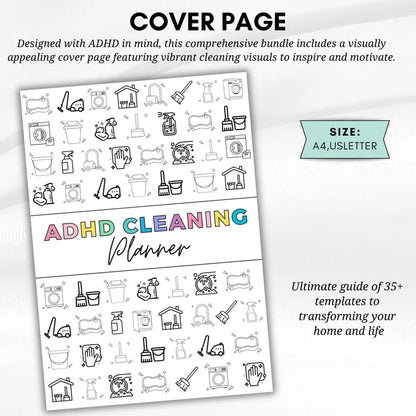 🔥LAST DAY 50% OFF📚ADHD cleaning planner bundle