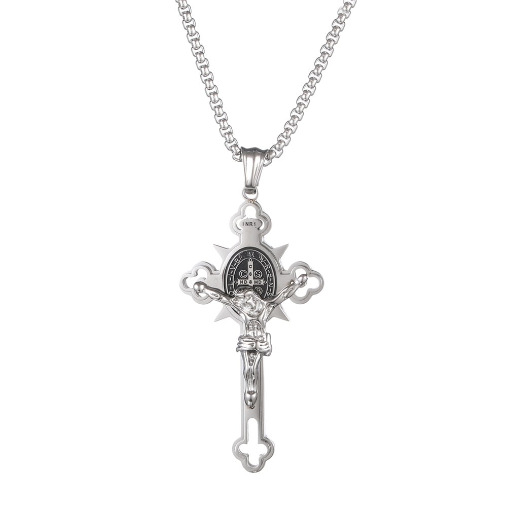 🔥Last 4 hours Sale: Save $30 -✨ST.Benedict Protection Cross Power Pendant Necklace