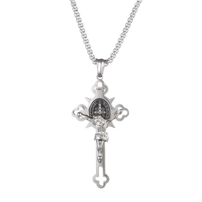 🔥Last 4 hours Sale: Save $30 -✨ST.Benedict Protection Cross Power Pendant Necklace