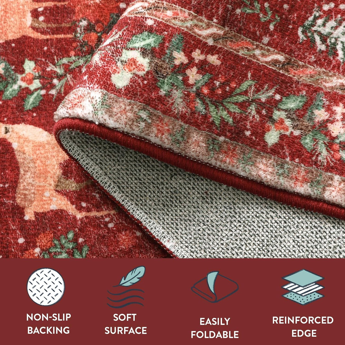 🔥LAST DAY 49% OFF🦌🎄🎅⚡Christmas Deer Santa Long Rug