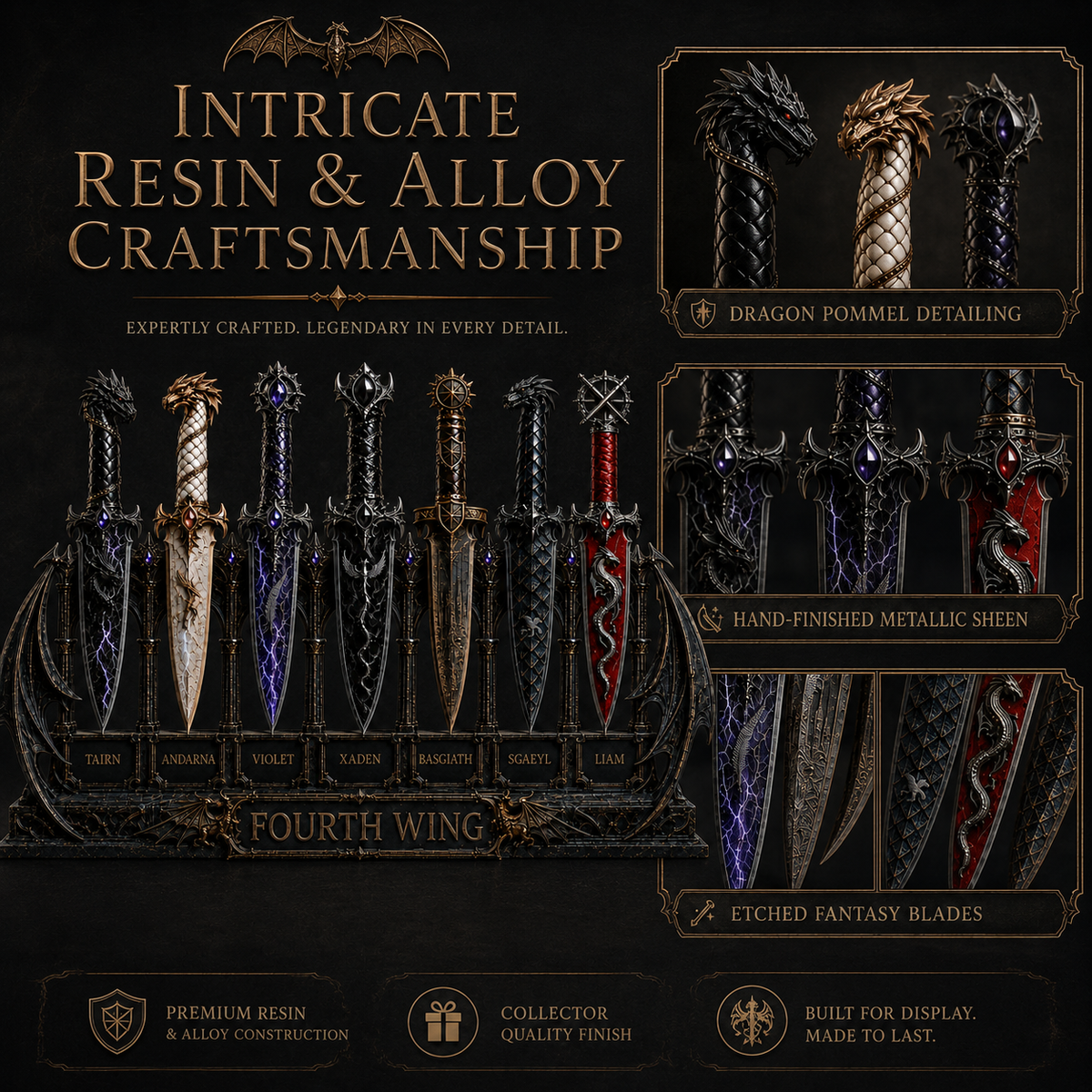 🐉 Official Fourth Wing Dagger Set