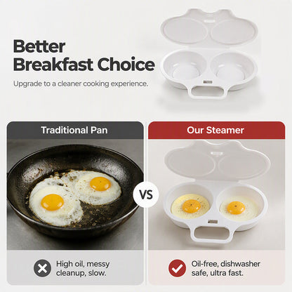 🥚✨! Dual Cavity Microwave Egg Poacher – Quick oil‑free cooking, food‑grade PP & versatile. Perfect for busy mornings – healthy breakfast in minutes! ⚡🍳