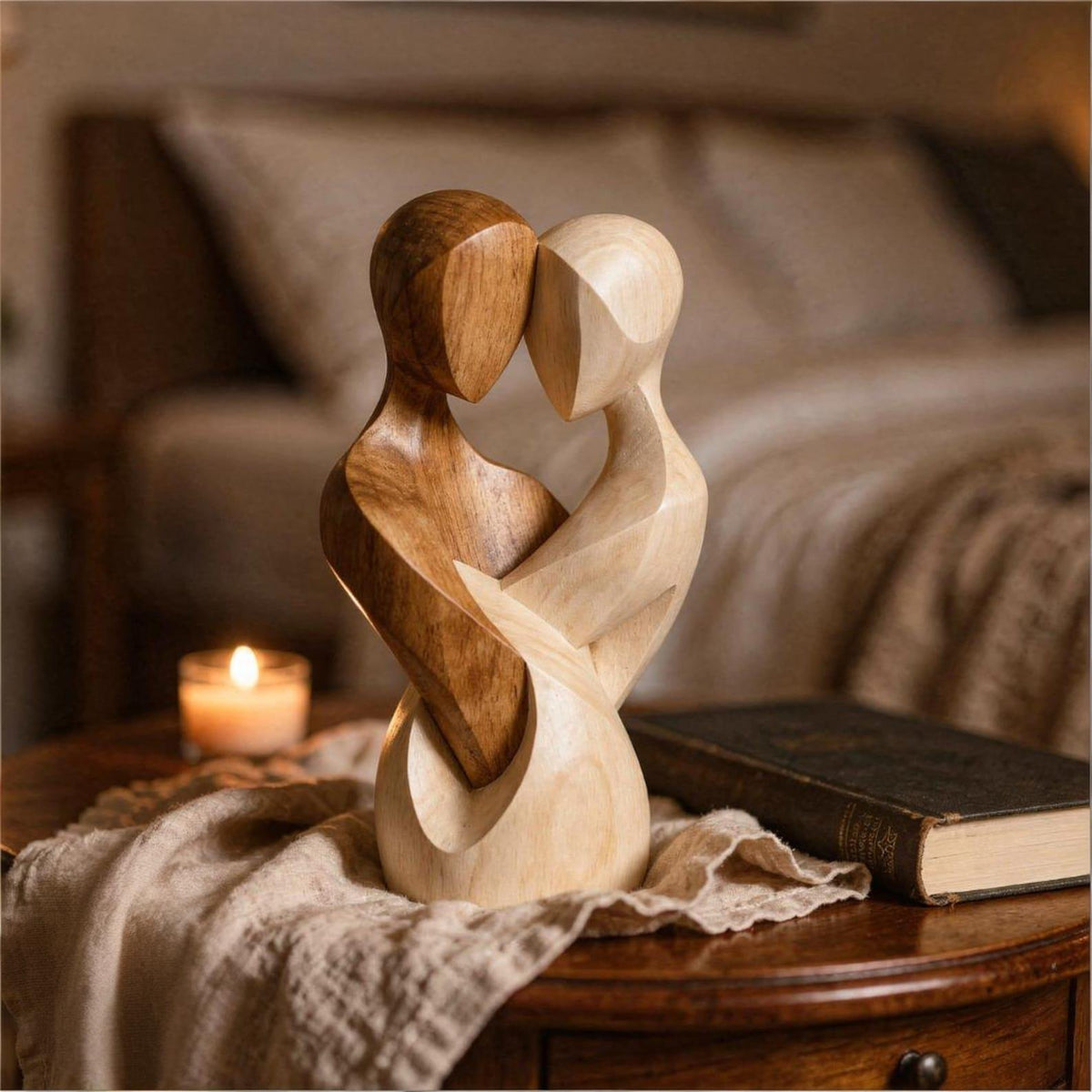 🔥Last Day 49% OFF - ❤️Hand-Carved Wooden “Embrace” Sculpture Ornament