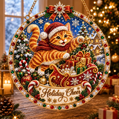 🔥Limited time 70% OFF - ✨Cat Christmas Pearl Diamond Art Hanging Ornament Kit