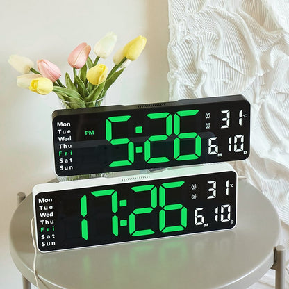 ⚡Prime Day Sale⚡13" Large Digital Clock with Temperature, Date, Auto DST, Night Light, Auto Brightness Dimmer