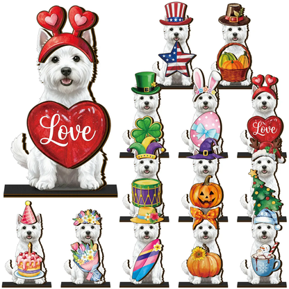 Pet Sign Gift Halloween Decor Cat Ornaments Wooden Sign Cat Desk Decor Interchangeable Pet Decor with Magnet Detachable Hats for Summer Halloween Autumn Holiday Seasonal Birthday Party, Gift for Pet Owning Families and Cat Lovers