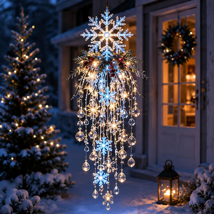 ✨ Limited-Time 45% OFF | Crystal Cascade Christmas Hanging Light – Magical Porch Glow