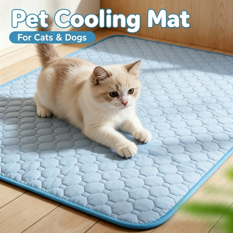 Summer Cooling Ice Silk Pet Mat Washable Anti-slip Sleeping Pad for Dogs & Cats