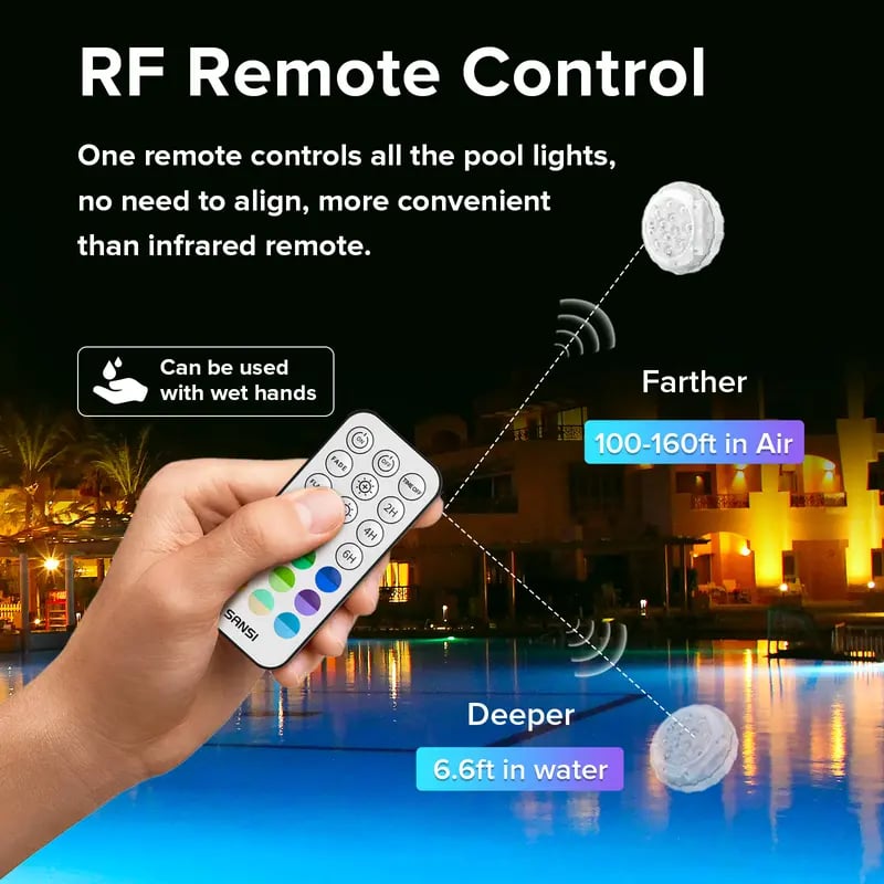 🌟💧 Swimming pool RGB lights – IP68 Waterproof Underwater Light, 3X Brighter, 20 Colors & RF Remote 🌈🎮