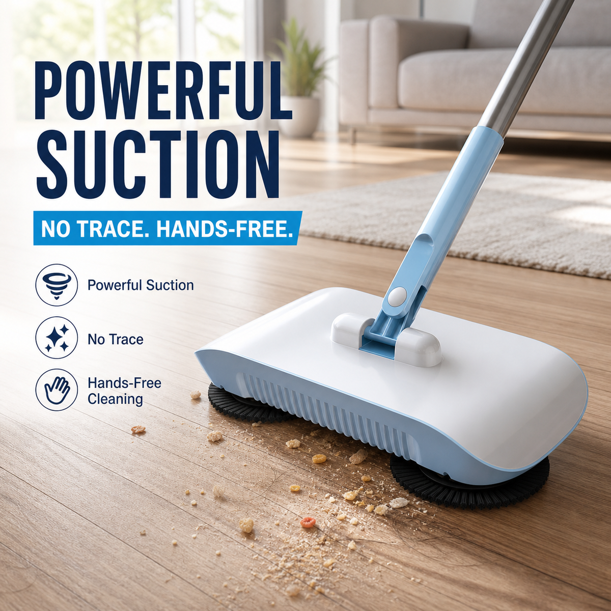 🧹 Manual Push Sweeper Mop – No-Charge Hard Floor Cleaning Tool