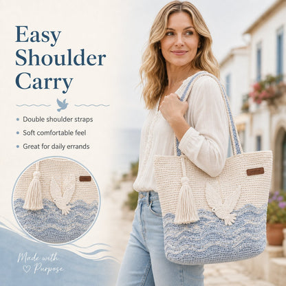 🔥Last Day 49% OFF - ✝️Handcrafted Faith-Inspired Dove Crochet Shoulder Bag