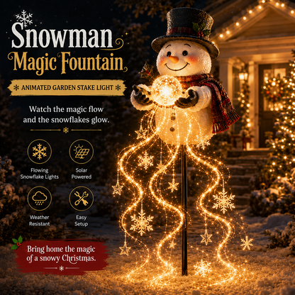 ⛄49% OFF⛄ Snowman Magic Fountain-Flowing Snowflake LED Christmas Garden Light❄️