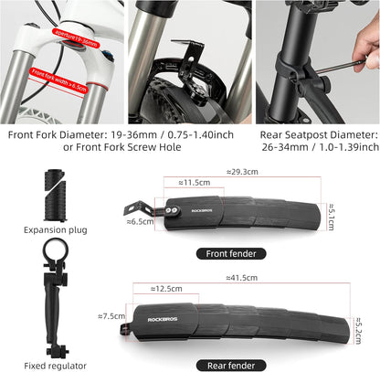 🚲 ROCKBROS Retractable Bike Mudguards