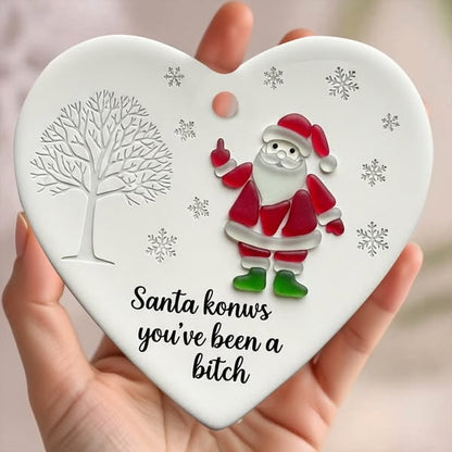 🎅"Santa Claus Middle Finger" Christmas heart-shaped gift🌊✨Shaped by Nature & Crafted by Hand💝