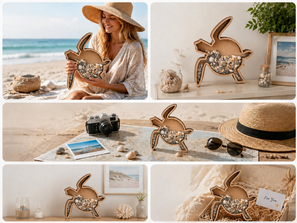 🌊 Ocean Memory Turtle Shadow Box