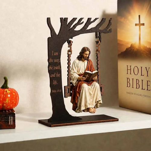 🎁 Christian Jesus Swing Table Decor