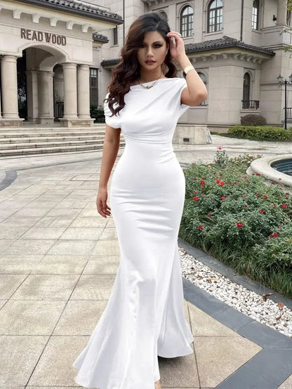💃WOMEN'S ELEGANT SLEEVELESS OFF SHOULDER BODYCON LONG FORMAL PARTY EVENING DRESS(🔥Same as in the video)