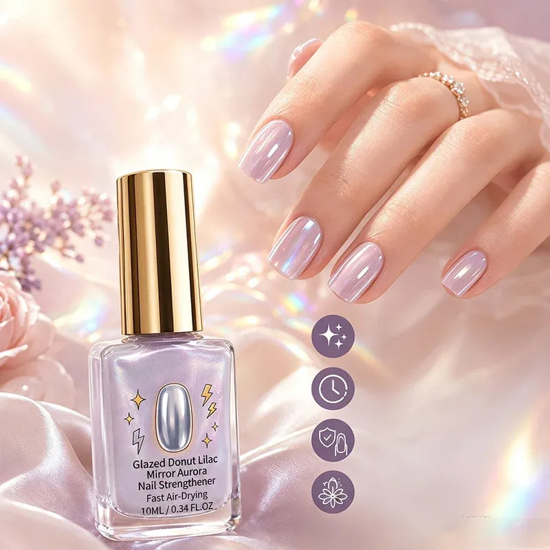 📢📢50% OFF !! ⏰Lilac Glossy Mirror Nail Strengthener✨