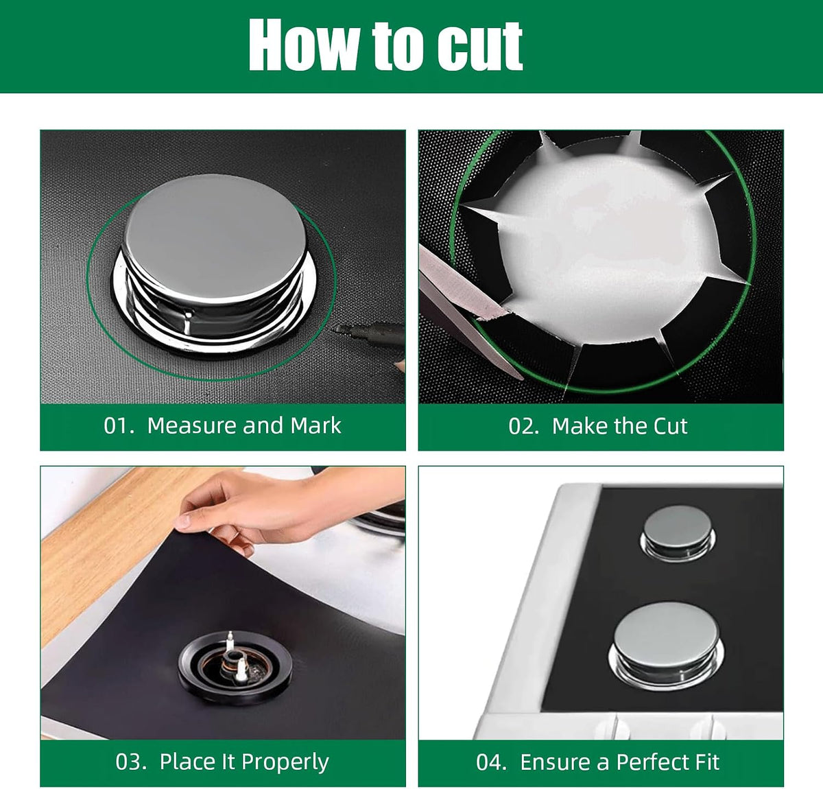 🧽4-Piece Reusable Non-Stick Gas Stove Burner Covers – Heat-Resistant & Washable